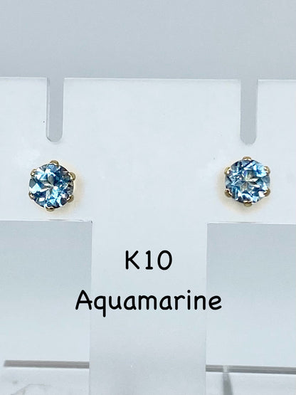 新品[A]アクアマリン K10 ピアス 新品