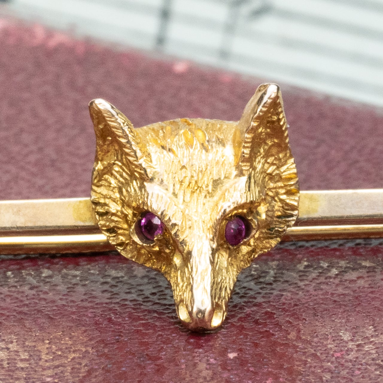 イギリス アンティーク ジュエリー K9 ルビー キツネ FOX デザイン ブローチ DBR00143
