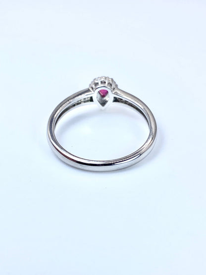 【新品】非加熱ピジョンブラッドルビー 0.21ct / ダイヤモンド 計0.18ct Pt950 リング【新品】【3日以内返品可（※カード/キャリア決済の場合）】