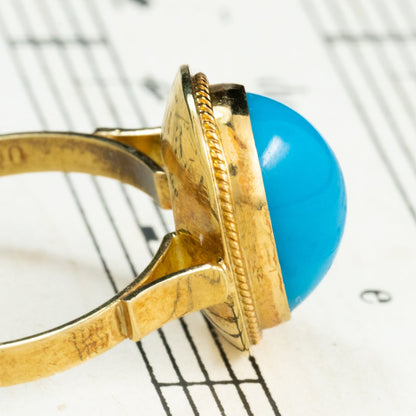 K18 ターコイズ リング ※裏マトリックス トルコ石 〜心をそっと解きほぐすような澄んだ青??その美しさを、毎日の指先に〜 OKR00183