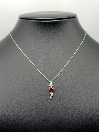 ルビー 0.79ct/ダイヤモンド 計0.13ct Pt900/K18WG ネックレスリフレッシュメント新品仕上げ・補修・洗浄等済3日以内返品可※カード/キャリア決済の場合 5枚目