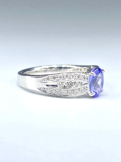 タンザナイト 0.84ct / ダイヤモンド 計0.27ct Pt950 リング 11.5号リフレッシュメント新品仕上げ・補修・洗浄等済3日以内返品可※カード/キャリア決済の場合動画リンク　Twitt 7枚目