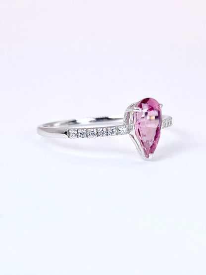 【夏季全体SALE（ジュエリー）~7/31】マラヤガーネット 0.71ct / ダイヤモンド 計0.05ct  Pt900 リング 14号【リフレッシュメント(新品仕上げ・補修・洗浄等済)】【3日以内返品可（※カード/キャリア決済の場合）】