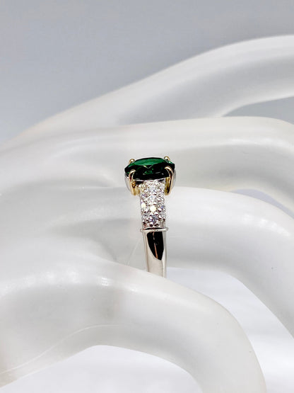 グリーントルマリン 1.17ct / ダイヤモンド 計0.25ct Pt900/K18 リング リフレッシュメント新品仕上げ・補修・洗浄等済動画リンク　Twitter/Xあり3日以内返品可※カード/キ 8枚目