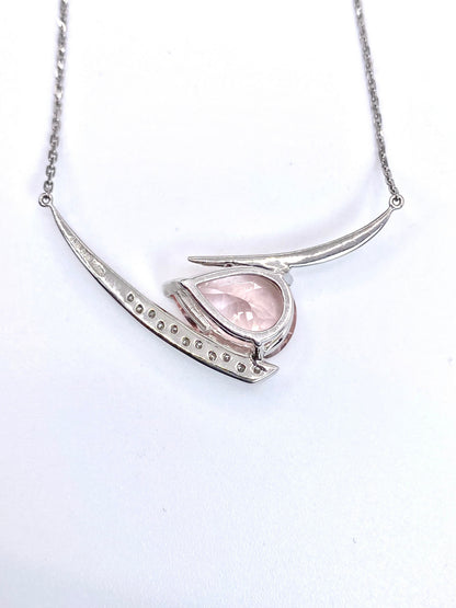 【新品】モルガナイト 4.16ct / ダイヤモンド 計0.08ct Pt900/850 ネックレス【新品】【3日以内返品可（※カード/キャリア決済の場合）】