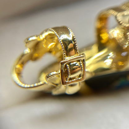 Vintage Salvatore Ferragamo Jewels Miniature Preziose Butterfly Necklace （サルヴァトーレ・フェラガモ ジュエルズ ミニチュア・プレツィオーゼ バタフライ ペンダントトップ K18 ヴィンテージ イエロー ゴールドジュエリー オニキス MOP00285