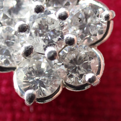 Pt900 ダイヤモンド1.02ct フラワー クラスター ペンダント トップ チャーム ヴィンテージ 小花デザイン 上品な輝き MOP00239