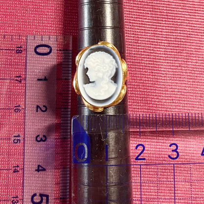 【日本の作品】 K18 ブルーカメオ 〜夏の記憶を閉じ込めたような碧と白の詩〜  MOR00573