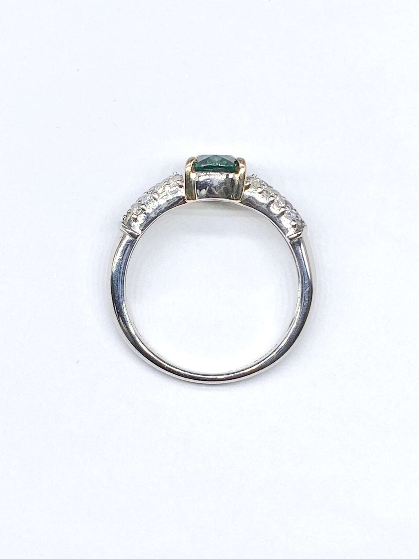 グリーントルマリン 1.17ct / ダイヤモンド 計0.25ct Pt900/K18 リング リフレッシュメント新品仕上げ・補修・洗浄等済動画リンク　Twitter/Xあり3日以内返品可※カード/キ 13枚目