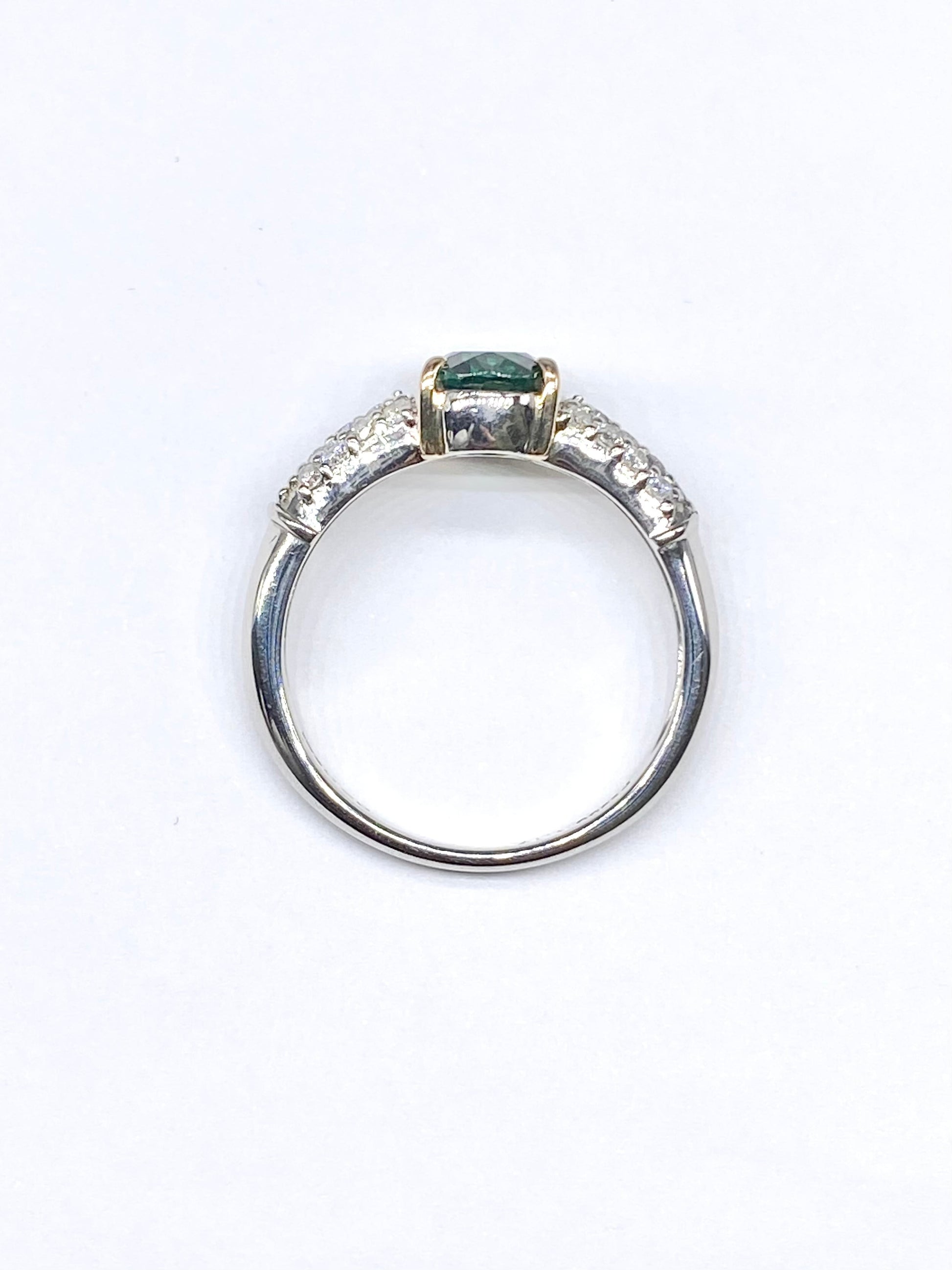 グリーントルマリン 1.17ct / ダイヤモンド 計0.25ct Pt900/K18 リング リフレッシュメント新品仕上げ・補修・洗浄等済動画リンク　Twitter/Xあり3日以内返品可※カード/キ 13枚目