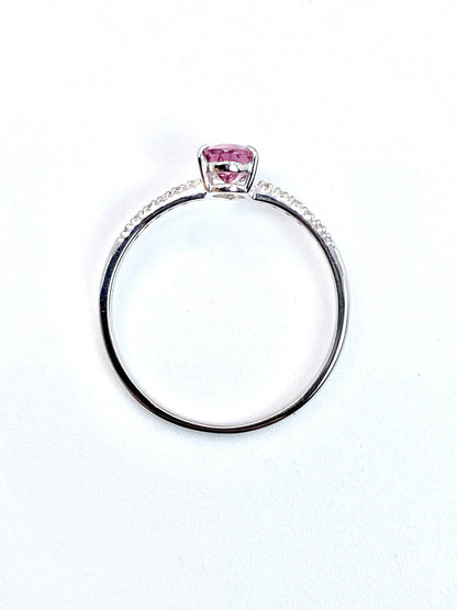 【夏季全体SALE（ジュエリー）~7/31】マラヤガーネット 0.71ct / ダイヤモンド 計0.05ct  Pt900 リング 14号【リフレッシュメント(新品仕上げ・補修・洗浄等済)】【3日以内返品可（※カード/キャリア決済の場合）】