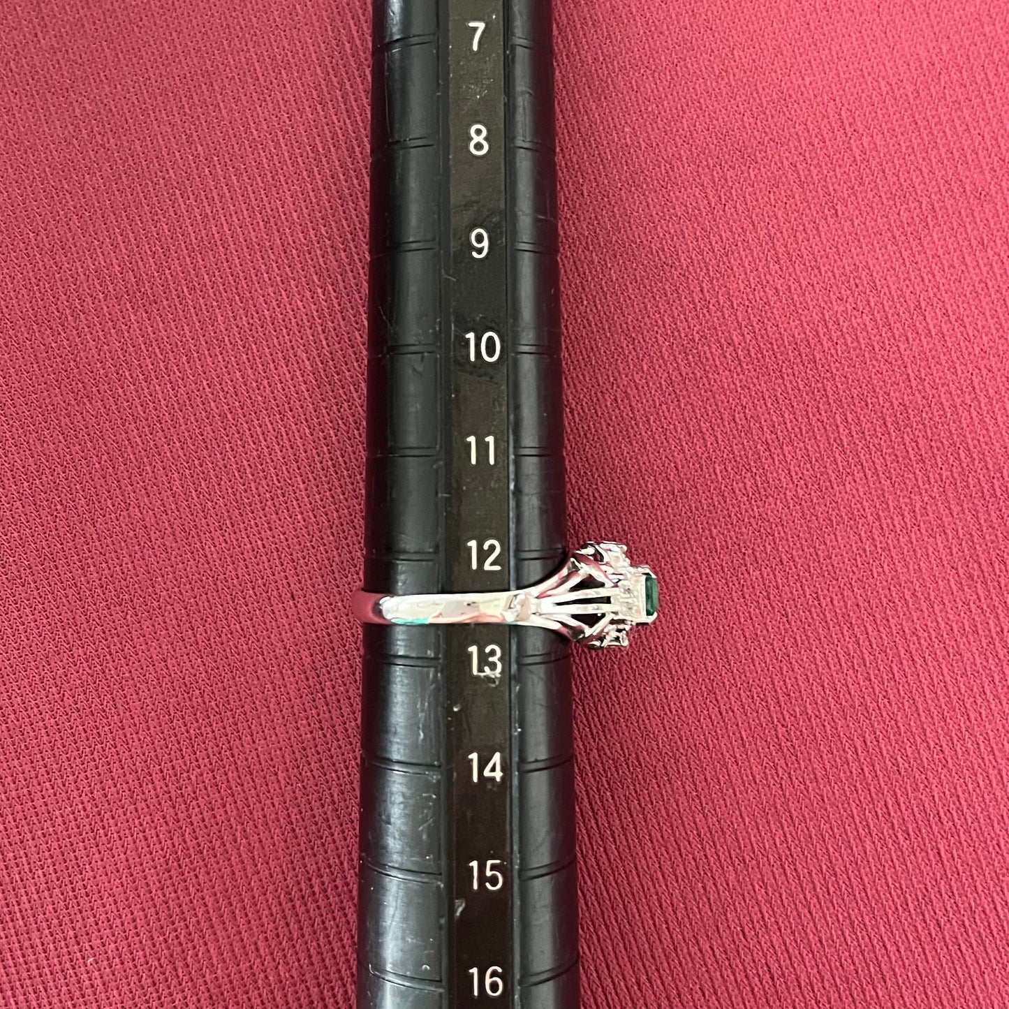 昭和ジュエリー エメラルド ダイヤモンド リング Pt200 0.25ct ヴィンテージ 昭和レトロ 指輪 プラチナ CHR01827