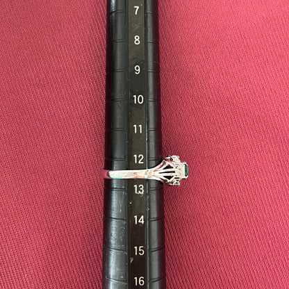 昭和ジュエリー エメラルド ダイヤモンド リング Pt200 0.25ct ヴィンテージ 昭和レトロ 指輪 プラチナ CHR01827