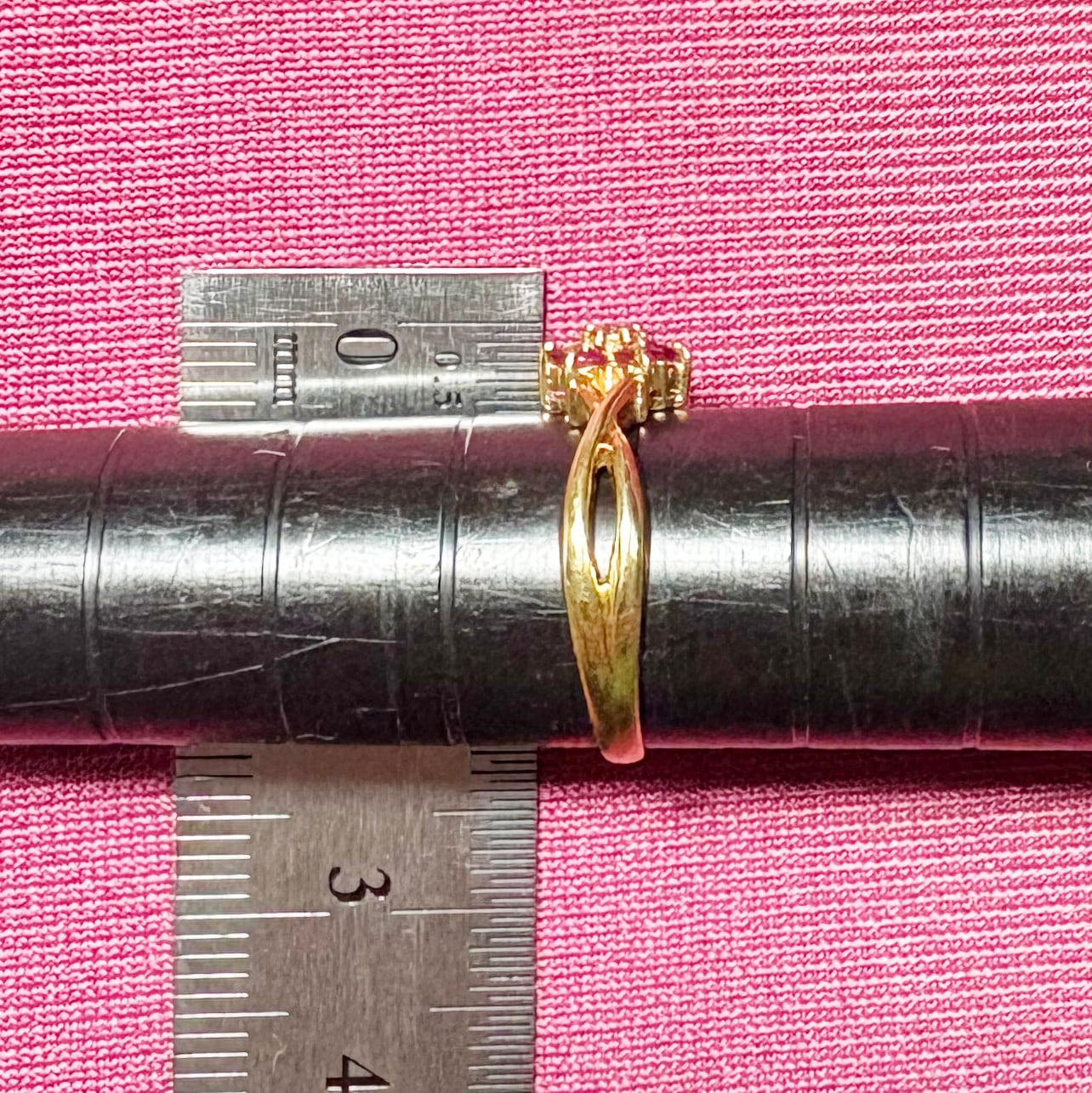 【日本の作品】レトロ ヴィンテージ ジュエリー K18 ルビー ダイヤモンド 小花 フラワー デザイン リング 指輪 OKR00253