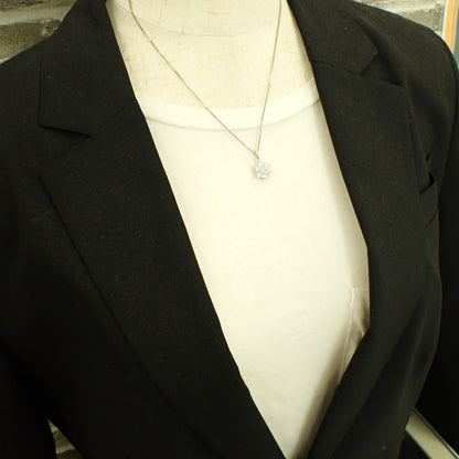 Pt900 ダイヤモンド1.02ct フラワー クラスター ペンダント トップ チャーム ヴィンテージ 小花デザイン 上品な輝き MOP00239