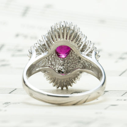昭和ジュエリー ルビー ダイヤモンド リング Pt900 0.92ct 0.76ct ヴィンテージ 昭和レトロ プラチナ 指輪 MOR00697