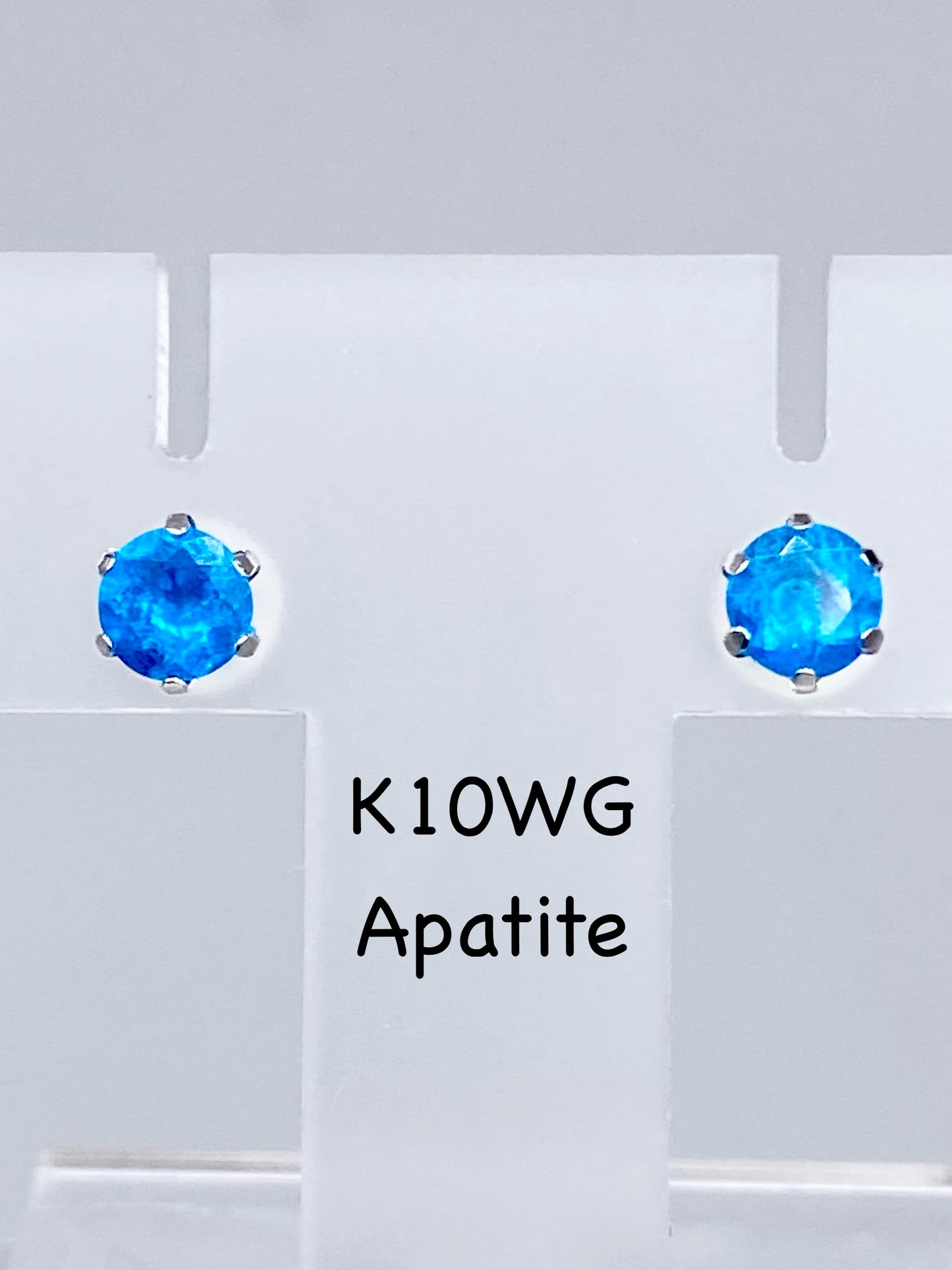 新品[A]アパタイト K10WG ピアス
