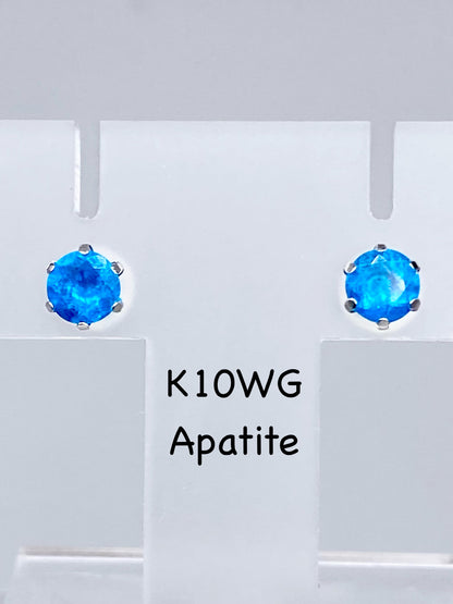 新品[A]アパタイト K10WG ピアス