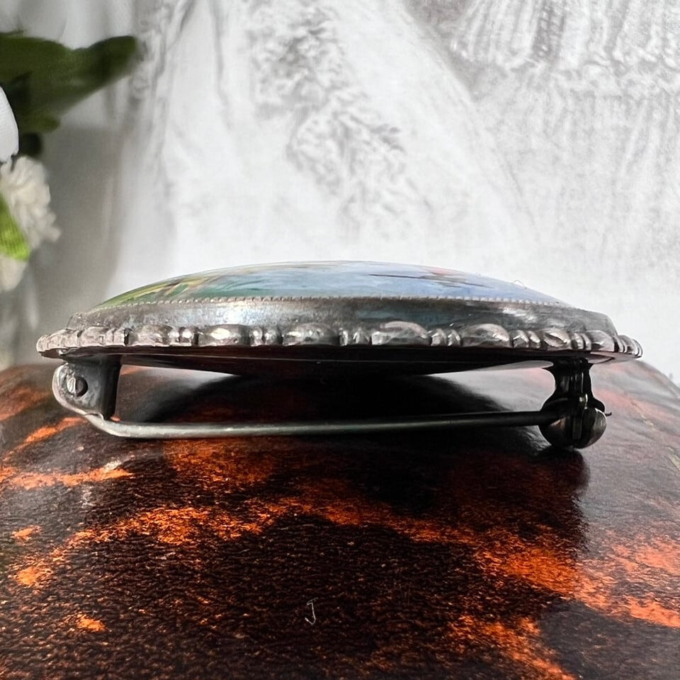 イギリス ヴィンテージ SV アールデコ art deco モルフォ蝶 アイランド ブローチ DBR00058-1