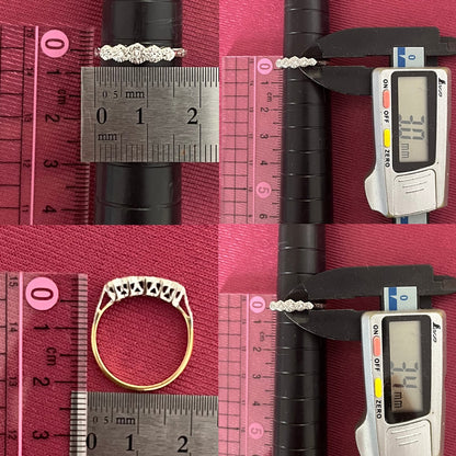 アンティークジュエリー イギリス アンティーク リング   K18 Pt  シングルカット ダイヤモンド シンプル 一文字 デザイン DR00330