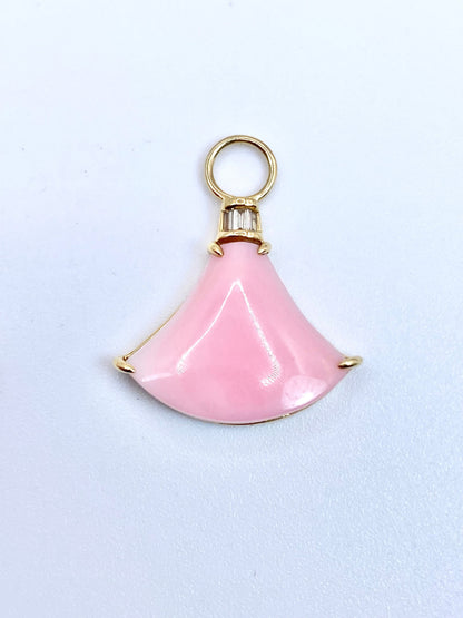 コンクシェル / ダイヤモンド 計0.03/0.03ct K18 ピアス チャーム【リフレッシュメント(新品仕上げ・補修・洗浄等済)】