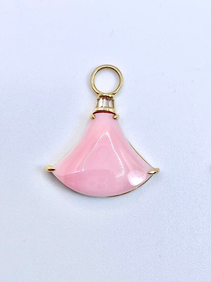 コンクシェル / ダイヤモンド 計0.03/0.03ct K18 ピアス チャーム【リフレッシュメント(新品仕上げ・補修・洗浄等済)】