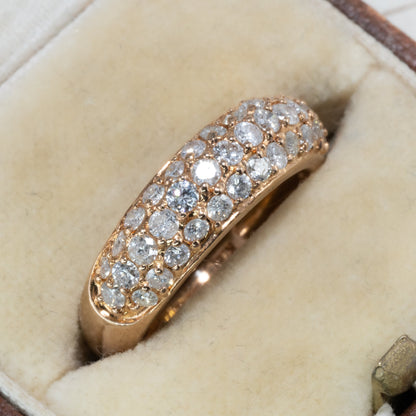 【日本の作品】 K18 1.00ct パヴェセッティング ダイヤモンド リング 指輪  華やかデザイン  MOR00542