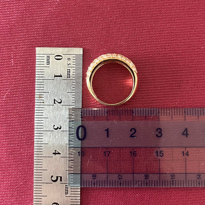 【日本の作品】 K18 1.00ct パヴェセッティング ダイヤモンド リング 指輪  華やかデザイン  MOR00542