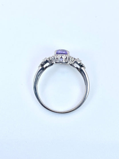 ハックマナイト 0.85ct / ダイヤモンド 計0.29ct Pt900 リング 13号【リフレッシュメント(新品仕上げ・補修・洗浄等済)】【3日以内返品可（※カード/キャリア決済の場合）】