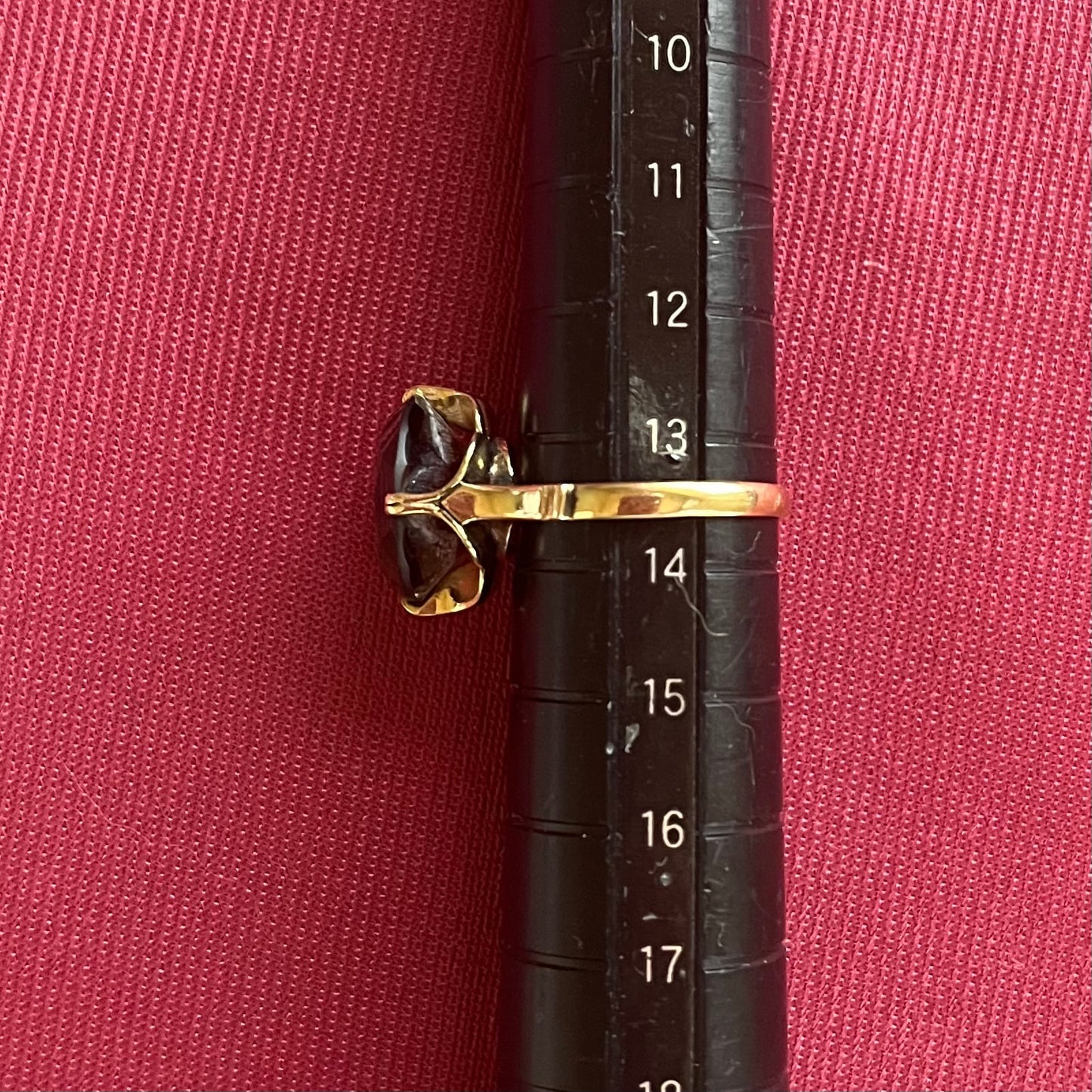 昭和ジュエリー スモーキークォーツ リング K14 ヴィンテージ 昭和レトロ ゴールド 指輪 MOR00648