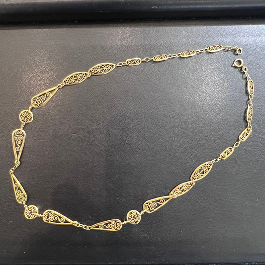 アンティークネックレス DRN00094 フランス アンティーク 18金 K18 フィリグリーチェーン 47cm