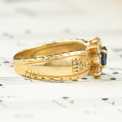 K18 サファイア0.40ct × ダイヤモンド0.43ct リング 〜気品あふれるブルーのきらめき〜OKR00155