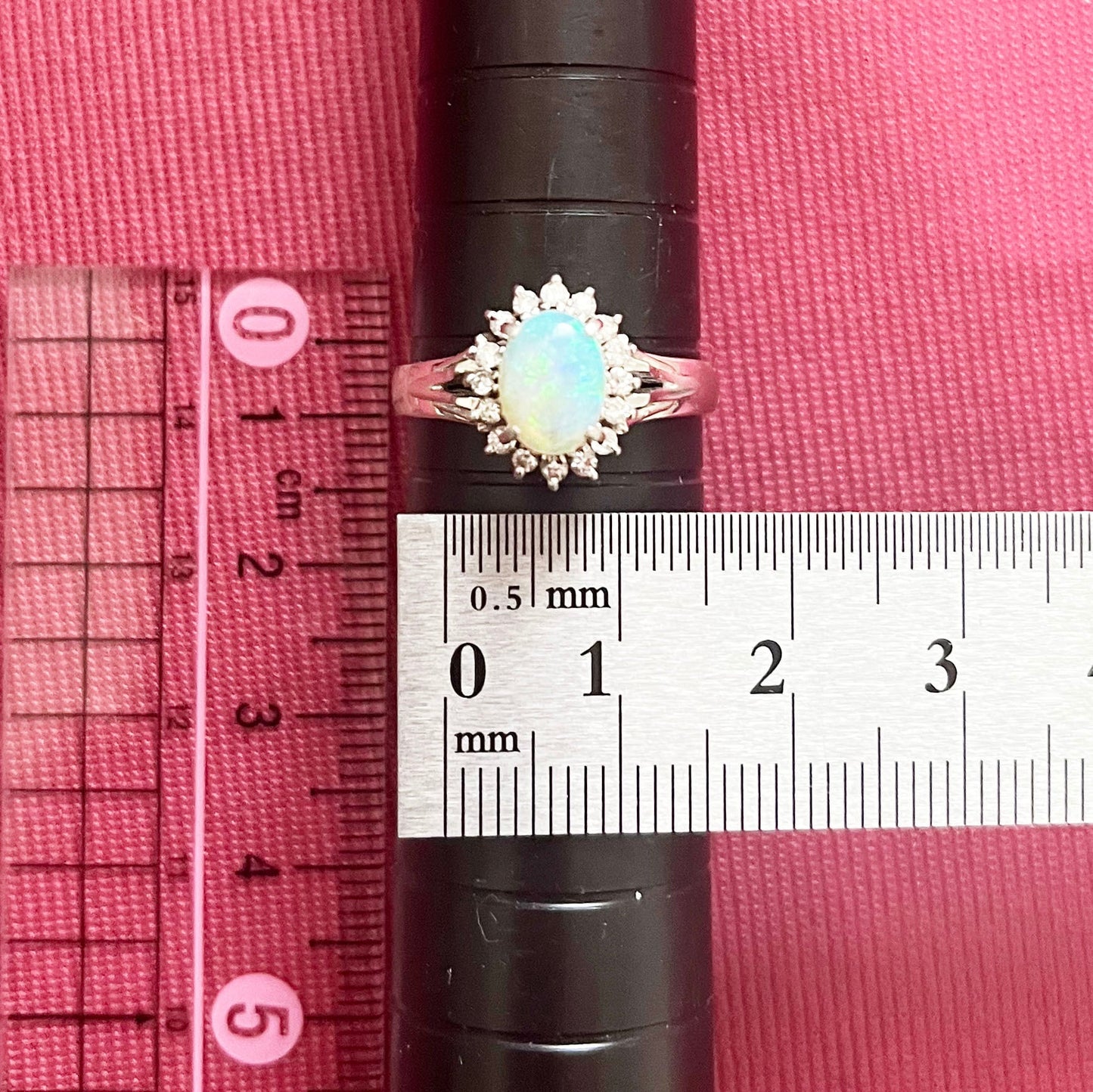 昭和ジュエリー オパール ダイヤモンド リング Pt900 0.78ct ヴィンテージ 昭和レトロ 指輪 プラチナ MR00765