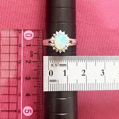 昭和ジュエリー オパール ダイヤモンド リング Pt900 0.78ct ヴィンテージ 昭和レトロ 指輪 プラチナ MR00765
