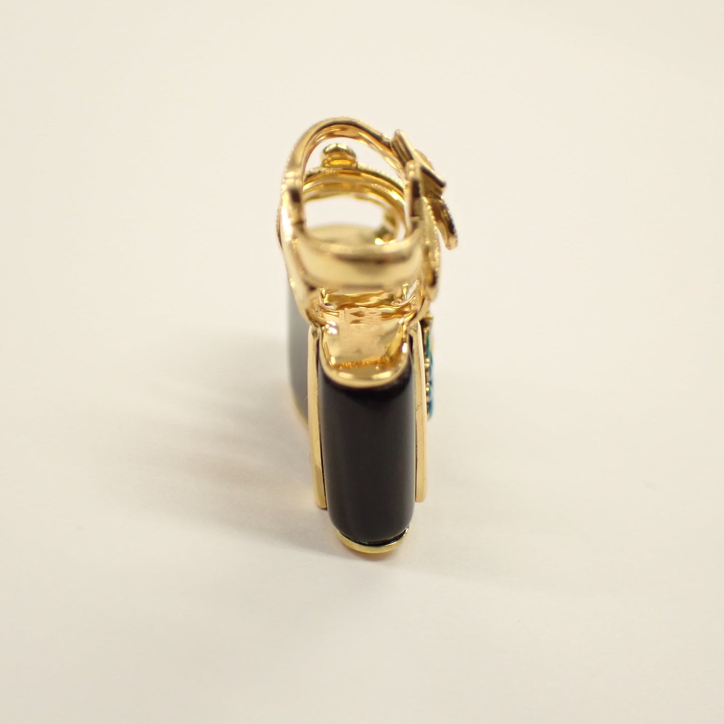 Vintage Salvatore Ferragamo Jewels Miniature Preziose Butterfly Necklace （サルヴァトーレ・フェラガモ ジュエルズ ミニチュア・プレツィオーゼ バタフライ ペンダントトップ K18 ヴィンテージ イエロー ゴールドジュエリー オニキス MOP00285