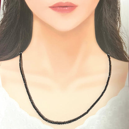 K18 ホワイトゴールド ブラックダイヤモンド ビーズ ネックレス 42cm MON00279