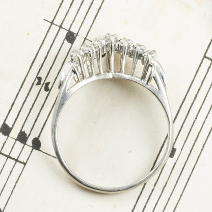 昭和ジュエリー ダイヤモンド リング Pt900 0.26ct ヴィンテージ 昭和レトロ V字デザイン 指輪 プラチナ OKR00206