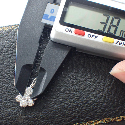 Pt900 ダイヤモンド1.02ct フラワー クラスター ペンダント トップ チャーム ヴィンテージ 小花デザイン 上品な輝き MOP00239