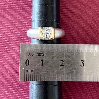 昭和レトロリング コンビ  Pt900  K18 ダイヤモンド  ヴィンテージ MOR00552