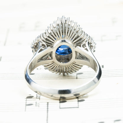 ロイヤルブルーサファイア ダイヤモンド リング Pt900 昭和レトロ ヴィンテージジュエリー 2.671ct D1.23ct サファイヤ 指輪 OKR00193