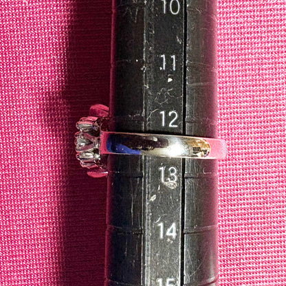 Pt900 南洋真珠 パール 約13.9mm ダイヤモンド 1.09 レトロ ヴィンテージ デザイナ リング 昭和ジュエリー 〜光が零れ落ちる絹の輝きを貴女に〜 OKR00239