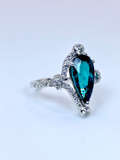 トルマリン 2.98ct / ダイヤモンド 計0.51ct Pt950リング 12号【リフレッシュメント(新品仕上げ・補修・洗浄等済)】【3日以内返品可（※カード/キャリア決済の場合）】