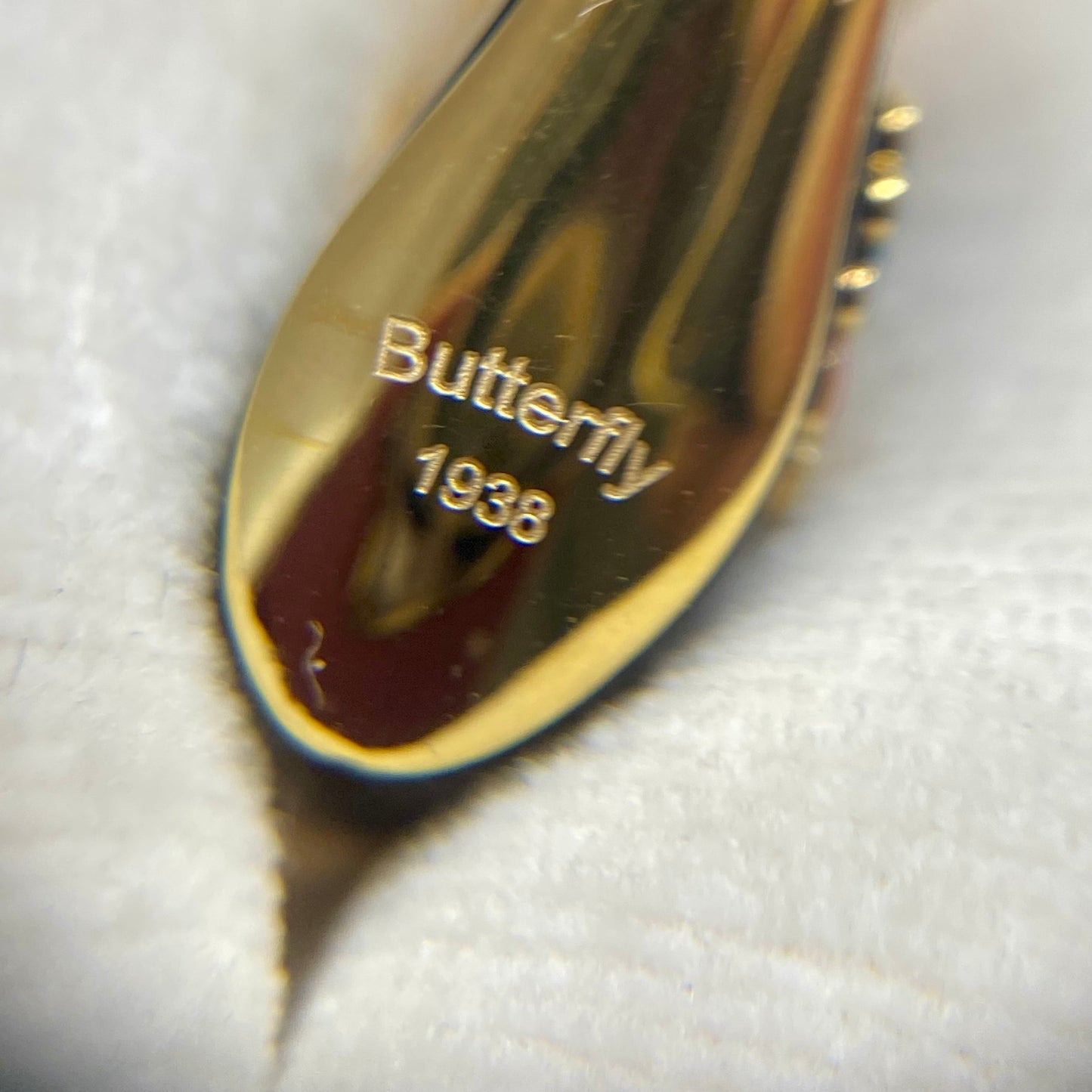 Vintage Salvatore Ferragamo Jewels Miniature Preziose Butterfly Necklace （サルヴァトーレ・フェラガモ ジュエルズ ミニチュア・プレツィオーゼ バタフライ ペンダントトップ K18 ヴィンテージ イエロー ゴールドジュエリー オニキス MOP00285