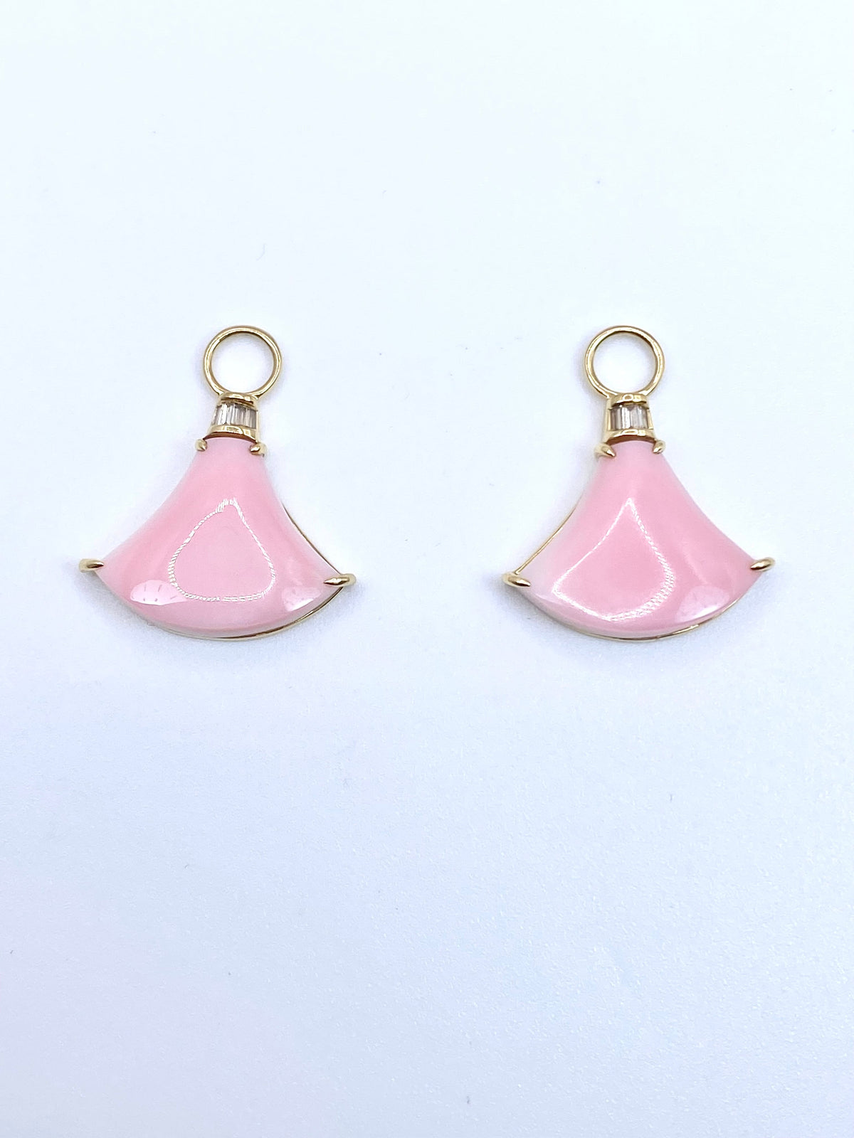 コンクシェル / ダイヤモンド 計0.03/0.03ct K18 ピアス チャーム【リフレッシュメント(新品仕上げ・補修・洗浄等済)】