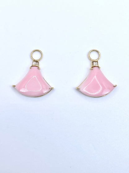 コンクシェル / ダイヤモンド 計0.03/0.03ct K18 ピアス チャーム【リフレッシュメント(新品仕上げ・補修・洗浄等済)】