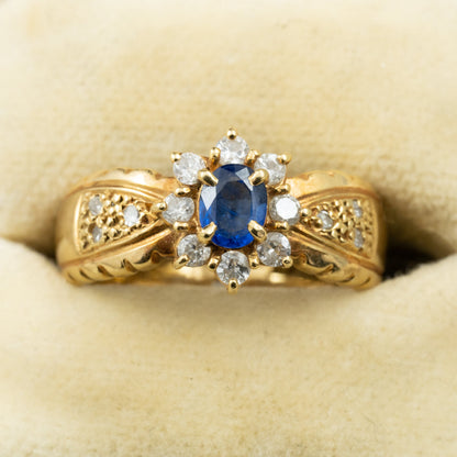 K18 サファイア0.40ct × ダイヤモンド0.43ct リング 〜気品あふれるブルーのきらめき〜OKR00155