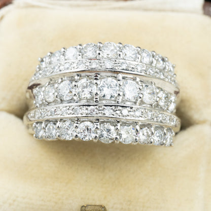 ダイヤモンドリング 2.05ct Pt900 プラチナ 幅広 ゴージャスデザイン 日本製 指輪 OKR00186