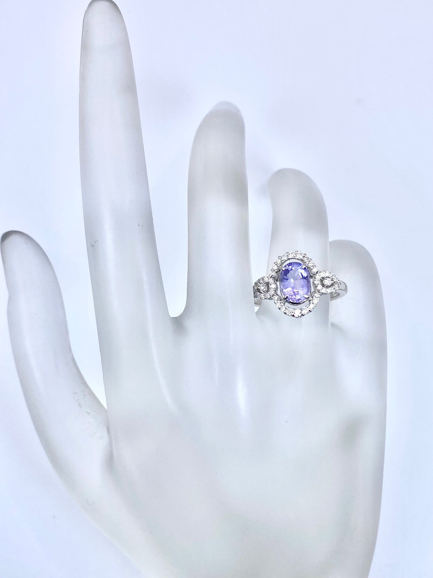 ハックマナイト 0.85ct / ダイヤモンド 計0.29ct Pt900 リング 13号【リフレッシュメント(新品仕上げ・補修・洗浄等済)】【3日以内返品可（※カード/キャリア決済の場合）】