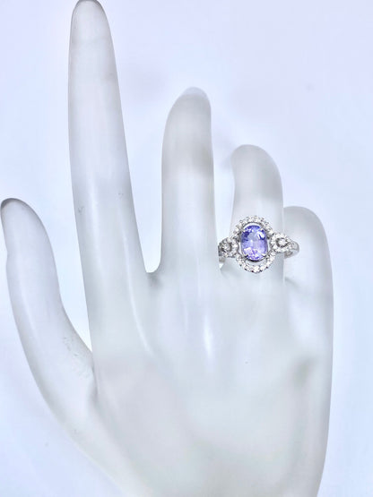 ハックマナイト 0.85ct / ダイヤモンド 計0.29ct Pt900 リング 13号【リフレッシュメント(新品仕上げ・補修・洗浄等済)】【3日以内返品可（※カード/キャリア決済の場合）】