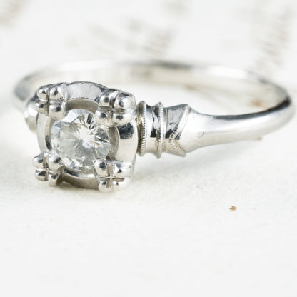 昭和ジュエリー ダイヤモンド リング Pm プラチナ 三越 ヴィンテージ 昭和レトロ 指輪 0.18ct OKR00138